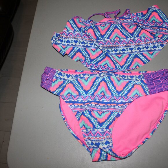 Multi Color 2 Pcs SO Bikini Swimsuit Size 16 - Picture 1 of 11